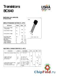 Datasheet BC640 manufacturer USHA