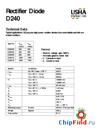 Datasheet D240/04 manufacturer USHA