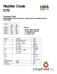 Datasheet D70/04 manufacturer USHA