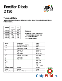 Datasheet DA130 manufacturer USHA
