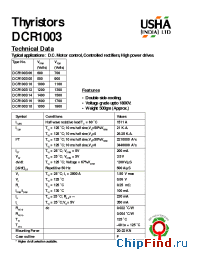 Datasheet DCR1003/16 производства USHA