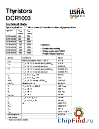 Datasheet DCR1003/18 manufacturer USHA