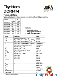 Datasheet DCR1474 manufacturer USHA