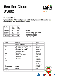 Datasheet DS402/08 manufacturer USHA
