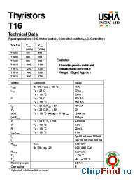 Datasheet T16/08 manufacturer USHA