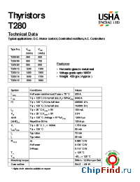 Datasheet T280/08 manufacturer USHA