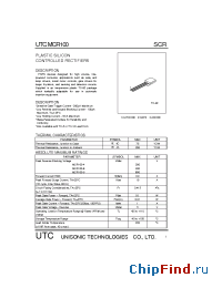 Datasheet MCR100-6 manufacturer UTC