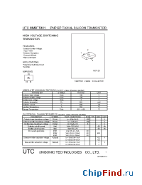 Datasheet UTCMMBT5401 manufacturer UTC