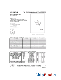 Datasheet UTCMMBTA92 manufacturer UTC