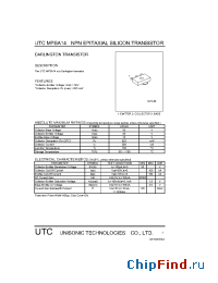 Datasheet UTCMPSA14 manufacturer UTC