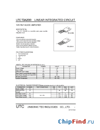 Datasheet UTCTDA2030 manufacturer UTC