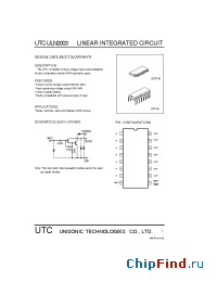 Datasheet UTCULN2003 manufacturer UTC