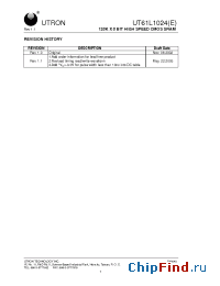 Datasheet UT61L1024-15 manufacturer Utron