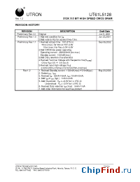 Datasheet UT61L5128 manufacturer Utron