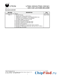 Datasheet UT62L12916BS-70LI manufacturer Utron