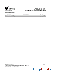 Datasheet UT62L51316LC-70LI manufacturer Utron