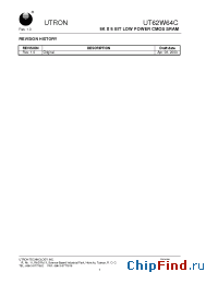 Datasheet UT62W64CPC-35LLE manufacturer Utron