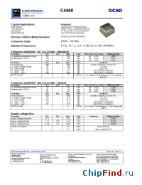 Datasheet C4500D108SV033RFHA1 manufacturer Vectron