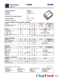 Datasheet C4650A1-0001 manufacturer Vectron