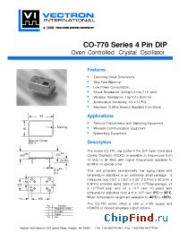 Datasheet CO-772B58 manufacturer Vectron