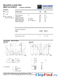 Datasheet MQF10.0-0760-01 manufacturer Vectron