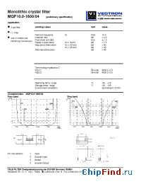 Datasheet MQF10.0-1600-04 manufacturer Vectron