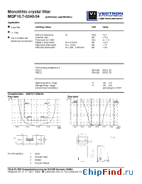 Datasheet MQF10.7-0240-04 manufacturer Vectron