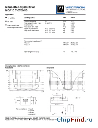 Datasheet MQF10.7-0700-03 manufacturer Vectron