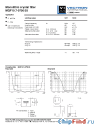 Datasheet MQF10.7-0750-03 manufacturer Vectron