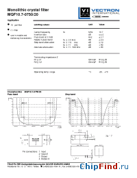 Datasheet MQF10.7-0750-20 manufacturer Vectron