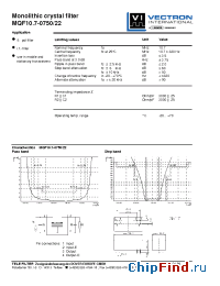 Datasheet MQF10.7-0750-22 manufacturer Vectron