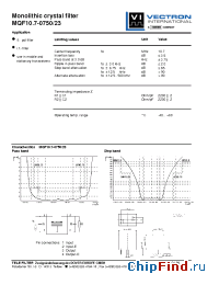 Datasheet MQF10.7-0750-23 manufacturer Vectron