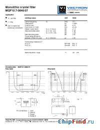 Datasheet MQF10.7-0840-07 manufacturer Vectron