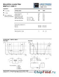 Datasheet MQF10.7-1200-11 manufacturer Vectron