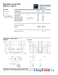 Datasheet MQF10.7-1200-13 manufacturer Vectron