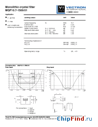 Datasheet MQF10.7-1500-01 manufacturer Vectron