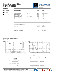 Datasheet MQF10.7-1500-25 manufacturer Vectron