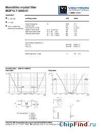 Datasheet MQF10.7-3000-01 manufacturer Vectron