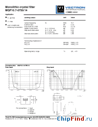 Datasheet MQF10.7-3000-05 manufacturer Vectron