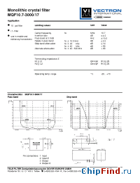 Datasheet MQF10.7-3000-17 manufacturer Vectron