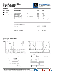 Datasheet MQF10.7-3000-21 manufacturer Vectron