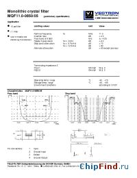 Datasheet MQF11.0-0850-05 manufacturer Vectron