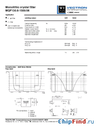 Datasheet MQF130.6-1500 manufacturer Vectron