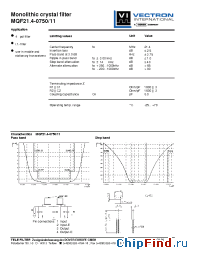 Datasheet MQF21.4-0750-11 manufacturer Vectron