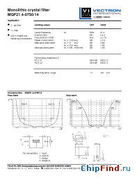 Datasheet MQF21.4-0750-14 manufacturer Vectron