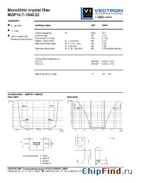 Datasheet MQF21.4-0750-16 manufacturer Vectron