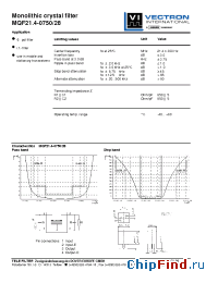 Datasheet MQF21.4-0750-28 manufacturer Vectron