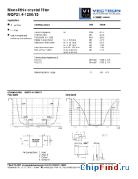 Datasheet MQF21.4-1200-15 manufacturer Vectron