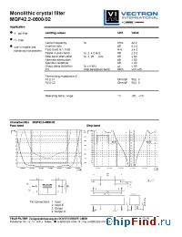 Datasheet MQF42.2-0800-02 manufacturer Vectron