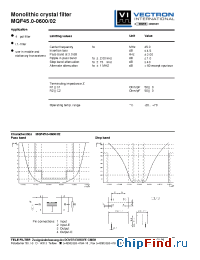 Datasheet MQF45.0-0600-02 manufacturer Vectron